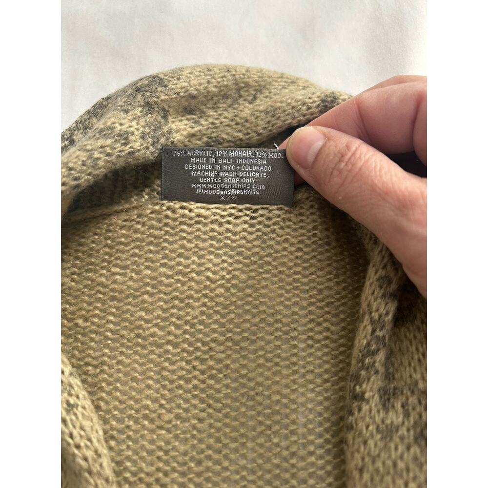 Wooden Ships Wool Blend Open Cardigan Womens Size X/S Tan Soft Comfort Boho - Picture 5 of 8